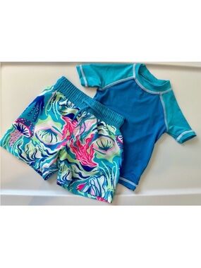 Tommy Bahama Swim Trunk/Rashguard Set